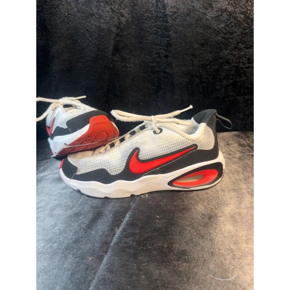 Nike Air Max SC GS White Bright Bolt Youth Sneakers Size US 4Y - White/Black/Red
